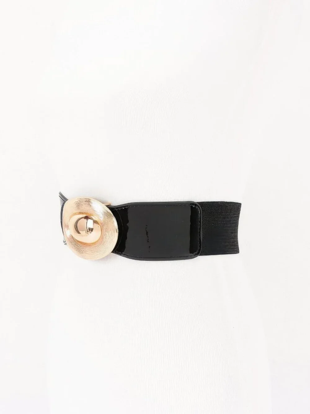 Oval Buckle Wide Waist Belt